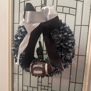 Eagles Themed Wreath with Football Accent